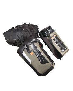 Dirtsack Erupt Rackless V2 Soft Luggage ADV Kit 2 x 24 litre Green / Black No Pannier Racks Needed